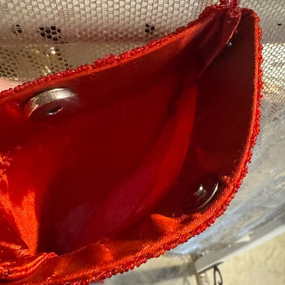 Retro Red Beaded Flapper Purse - Picture 6 of 6